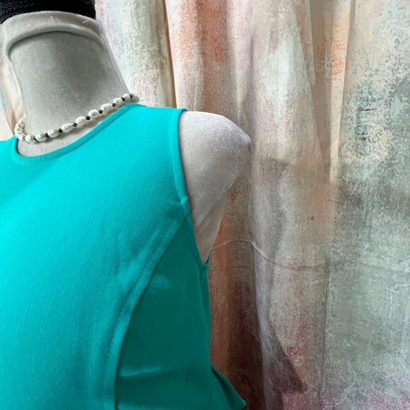 NEW 📌Loft Turquoise Wedding Guest - Semi-Formal Afternoon - Midi Peplum Dress - Picture 6 of 15